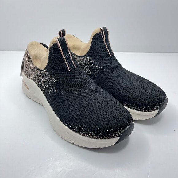 NEW Skechers Arch Fit Glimmer Dust Black/Rose Gold - Size 9.5 - Picture 4 of 7